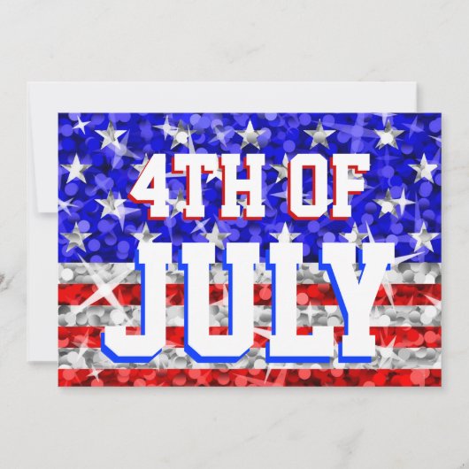 Glitz USA Party Einladung '4. Juli' (Vorderseite)