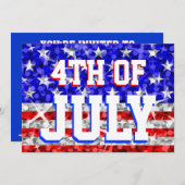 Glitz USA Party Einladung '4. Juli' (Vorne/Hinten)