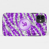 Glitz Zebra Lila monogramm iPhone Gehäuse lila Case-Mate iPhone Hülle (Rückseite (Horizontal))