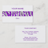 Glitz Zebra Lila Streifen Visitenkarte (Vorne/Hinten)