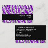 Glitz Zebra Lila Visitenkarte (Vorne/Hinten)