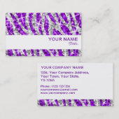 Glitz Zebra Lila Visitenkarte (Vorne/Hinten)