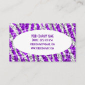 Glitz Zebra Lila White Oval Visitenkarte (Rückseite)