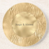 Glitz Zebra personalisiertes Zitat Getränkeuntersetzer (Vorne)