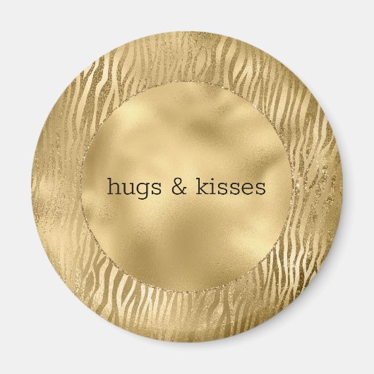 Glitz Zebra personalisiertes Zitat Magnet (Vorne)