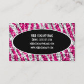 Glitz Zebra Pink Black Oval Visitenkarte (Rückseite)