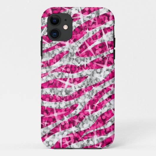 Glitz Zebra Pink iPhone Gehäuse (horizontal) Case-Mate iPhone Hülle (Rückseite)