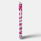 Glitz Zebra Pink Print Monogramm Silber Case-Mate iPhone Hülle (Rückseite / Links)