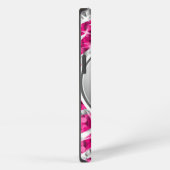 Glitz Zebra Pink Print Monogramm Silber iPhone Hülle (Rechte Seite)