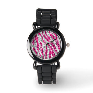 Glitz Zebra Pink Printwatch Armbanduhr