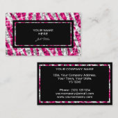 Glitz Zebra Pink Rechteck Visitenkarte schwarz (Vorne/Hinten)