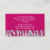 Glitz Zebra Pink Visitenkarte pink (Rückseite)