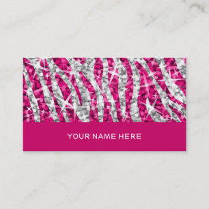 Glitz Zebra Pink Visitenkarte pink