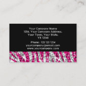 Glitz Zebra Pink Visitenkarte schwarz (Rückseite)