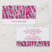 Glitz Zebra Pink Visitenkarte weiß (Vorne/Hinten)