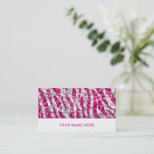 Glitz Zebra Pink Visitenkarte weiß (Stehend Vorderseite)