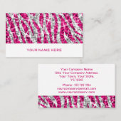 Glitz Zebra Pink Visitenkarte weiß (Vorne/Hinten)