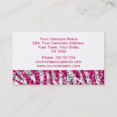 Glitz Zebra Pink Visitenkarte weiß (Rückseite)