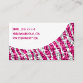 Glitz Zebra Pink weiße Kurve Visitenkarte (Rückseite)