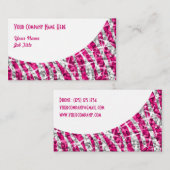 Glitz Zebra Pink weiße Kurve Visitenkarte (Vorne/Hinten)