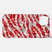 Glitz Zebra Red iPhone Case (Rückseite (Horizontal))