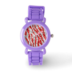 Glitz Zebra Red print watch Armbanduhr