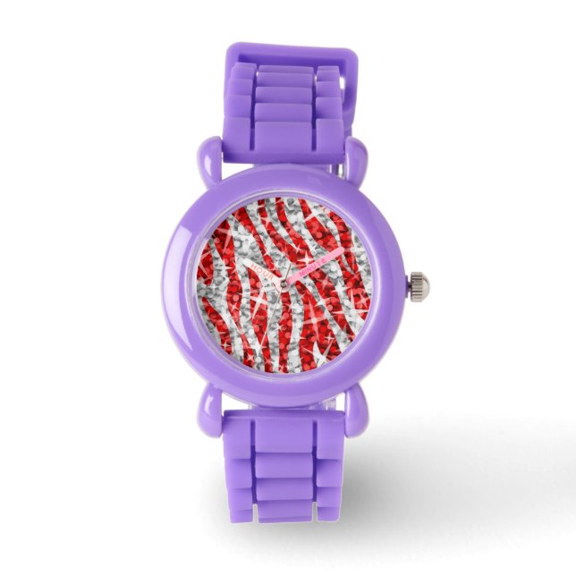 Glitz Zebra Red print watch Armbanduhr (Vorderseite)