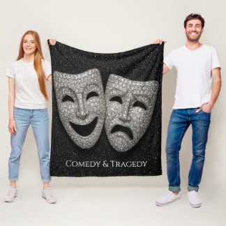 Glitzende Comedy- und Tragödien-Drama-Maske Fleecedecke