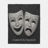 Glitzende Comedy- und Tragödien-Drama-Maske Fleecedecke (Vorderseite)