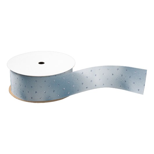 Glitzende Hellblaue Tupfen Ripsband (Spule)