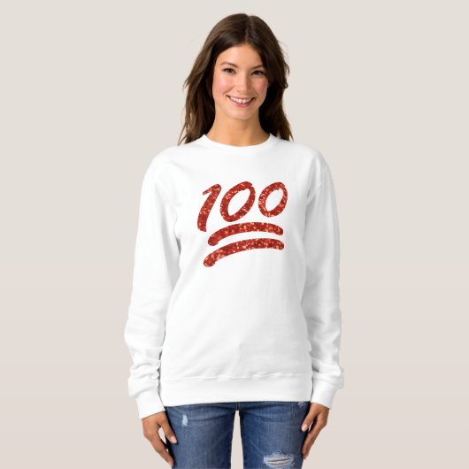 Glitzer 100 Emoji Frauen Sweatshirt (Vorne ganz)