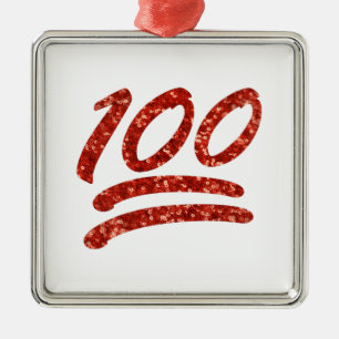 Glitzer 100 Emoji Ornament Aus Metall
