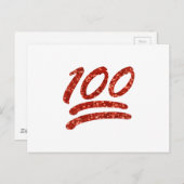 Glitzer 100 Emoji Postkarte (Vorne/Hinten)