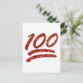 Glitzer 100 Emoji Postkarte (Stehend Vorderseite)
