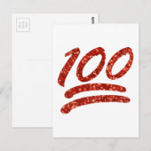 Glitzer 100 Emoji Postkarte (Vorne/Hinten)