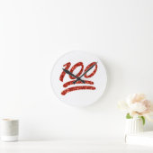 Glitzer 100 Emoji Runde Wanduhr (Zuhause)