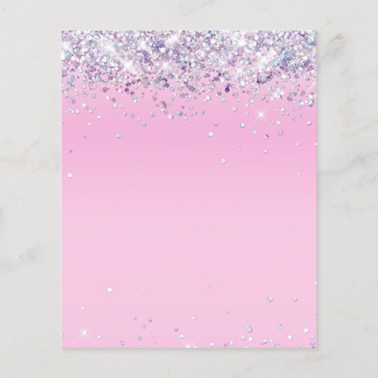 Glitzer 11. Geburtstagspartei Einladung (Rückseite)