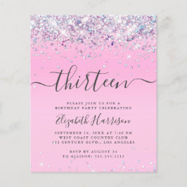 Glitzer 13. Geburtstagspartei Einladung