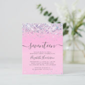Glitzer 17. Geburtstagspartei Einladung (Stehend Vorderseite)