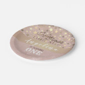 Glitzer 1. Geburtstag Pappteller (Schrägansicht)