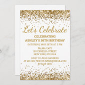 Glitzer 30. Geburtstag Feiern Einladung (Vorne/Hinten)