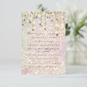 Glitzer 3D Brautparty Sweet 16. Gold Holograph Einladung (Stehend Vorderseite)