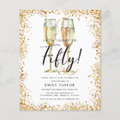 Glitzer 50. Geburtstagspartei Einladung (Vorderseite)