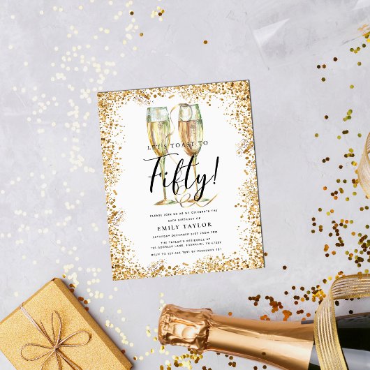 Glitzer 50. Geburtstagspartei Einladung
