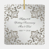 Glitzer 60. Diamond Hochzeitsszenario Keramikornament (Rückseite)