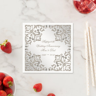Glitzer 60. Diamond Hochzeitstag Napkins Serviette
