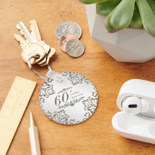 Glitzer 60. Diamond Wedding Anniversary Key Chain Schlüsselanhänger (Schreibtisch)