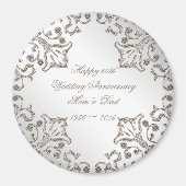 Glitzer 60. Diamond Wedding Anniversary Magnet (Vorne)