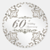Glitzer 60. Diamond Wedding Anniversary Sticker (Vorderseite)