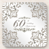 Glitzer 60. Diamond Wedding Anniversary Untersetze Untersetzer (Vorderseite)